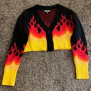 Cropped flame sweater